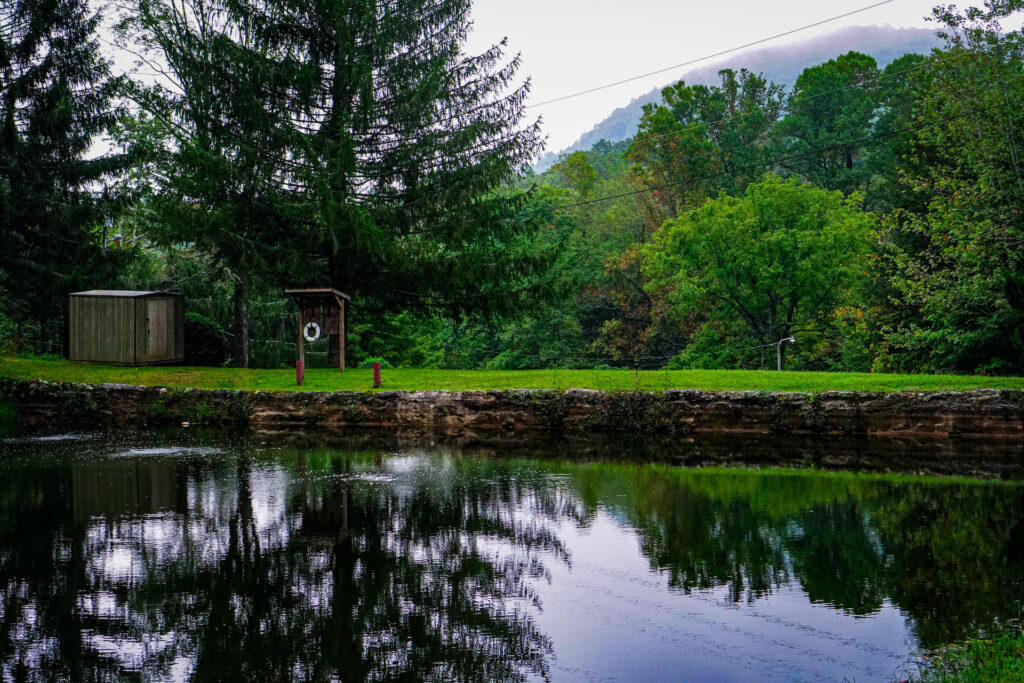 the pond on bluerock's campus